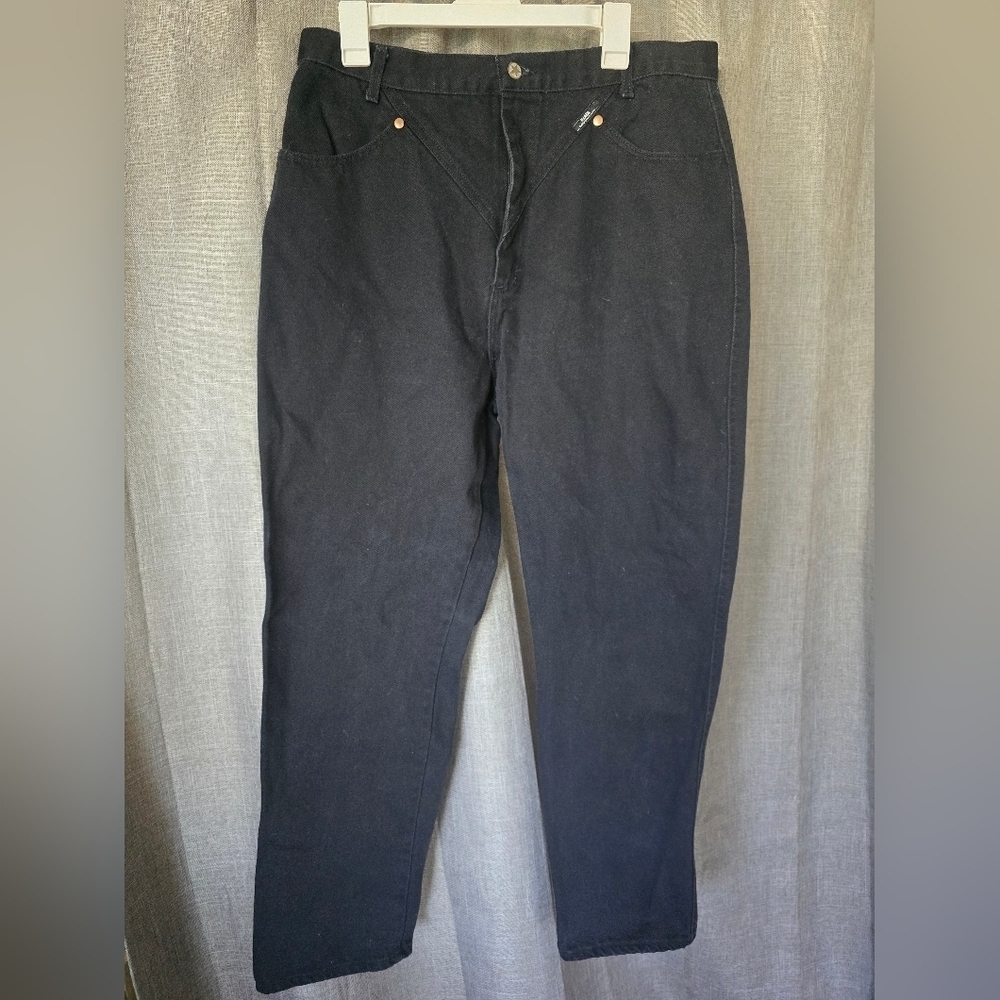 Ozark Mountain Jeans Womens (32x31) Tall Bareback High Rise Black 90s VTG Rodeo